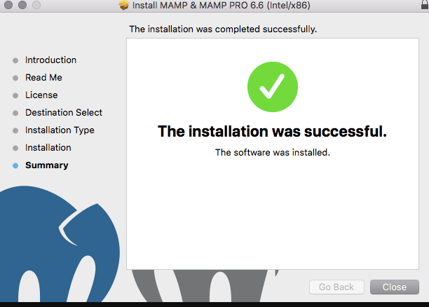 Finish Installation of MAMP