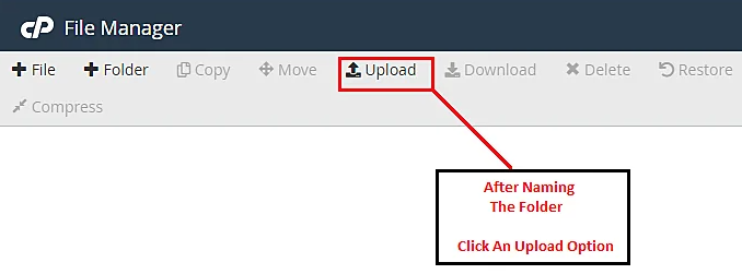 Upload option in File Manager of cPanel