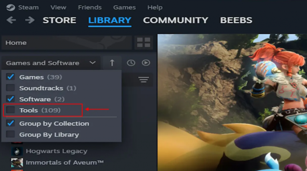 Tools in Steam Library