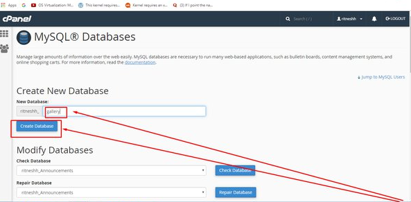 Create A New MYSQL Database in cPanel