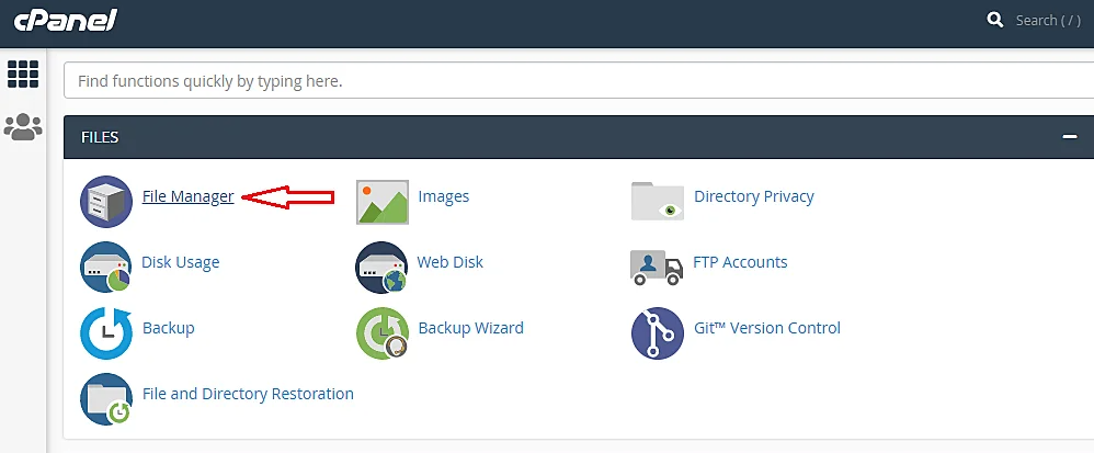 File Manager in cPanel