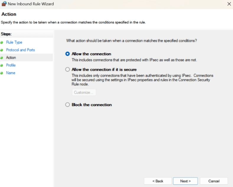 Allow in Windows Defender Firewall